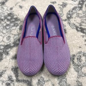 Rothy’s s5 Amethyst Metallic Herringbone Loafers